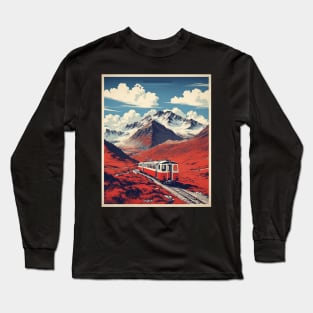 Snowdon Mountain United Kingdom Vintage Travel Tourism Poster Art Long Sleeve T-Shirt